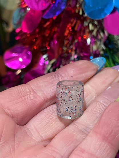 Peekaboo Glitter Acrylic Dreadlock Bead