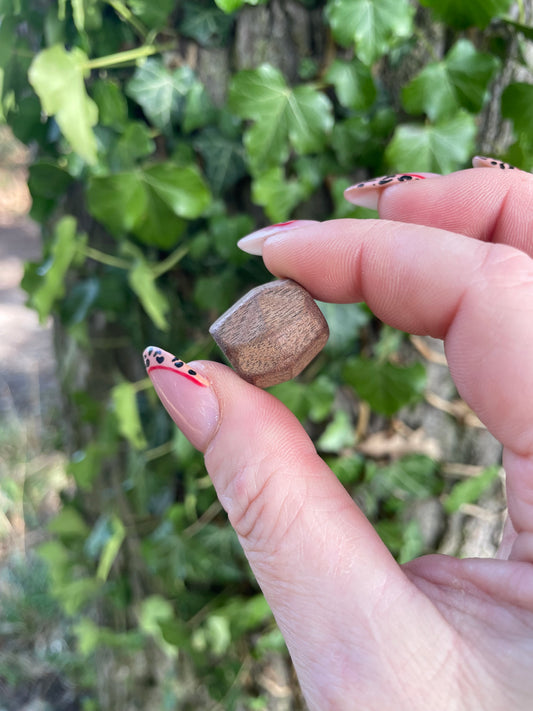 Hand carved Walnut Dreadlock Bead