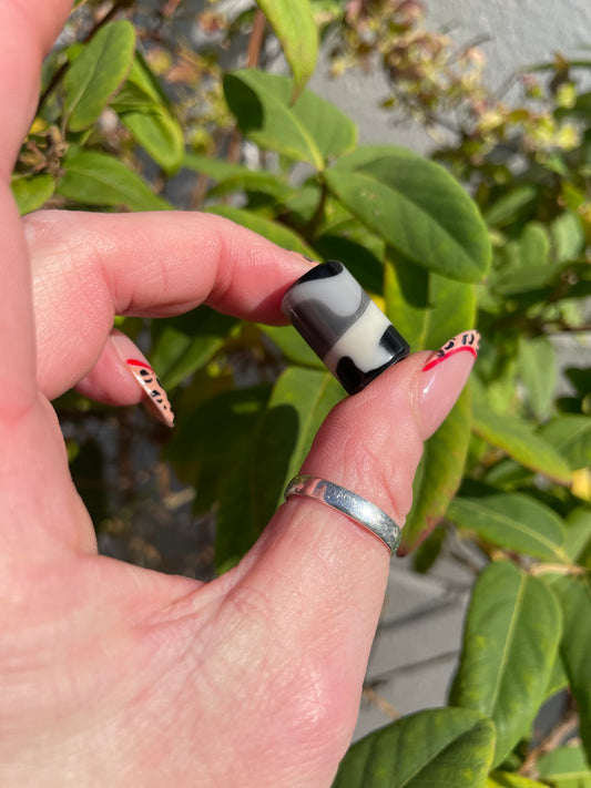Grey Camo Acrylic Dreadlock Bead