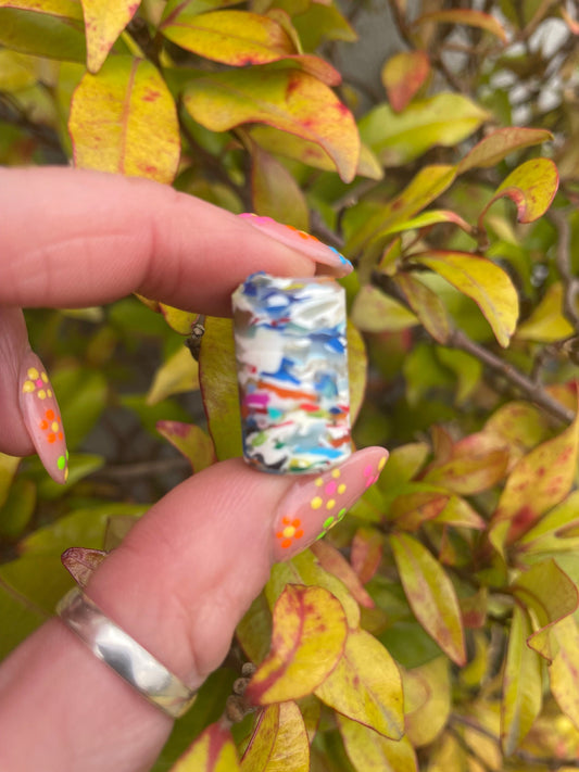 Speckle Recycled Plastic Dreadlock Bead