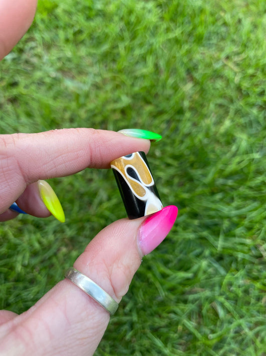 Abstract Fire Acrylic Dreadlock Bead
