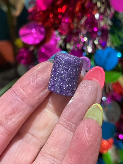 Purple pop glitter  Acrylic Dreadlock Bead