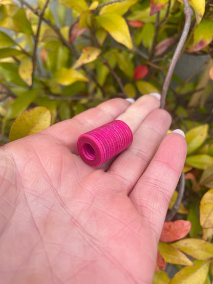 Pink Ply Wood Dreadlock Bead