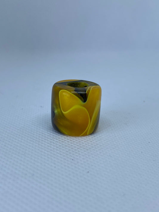 Abstract Yellow Acrylic Dreadlock Bead