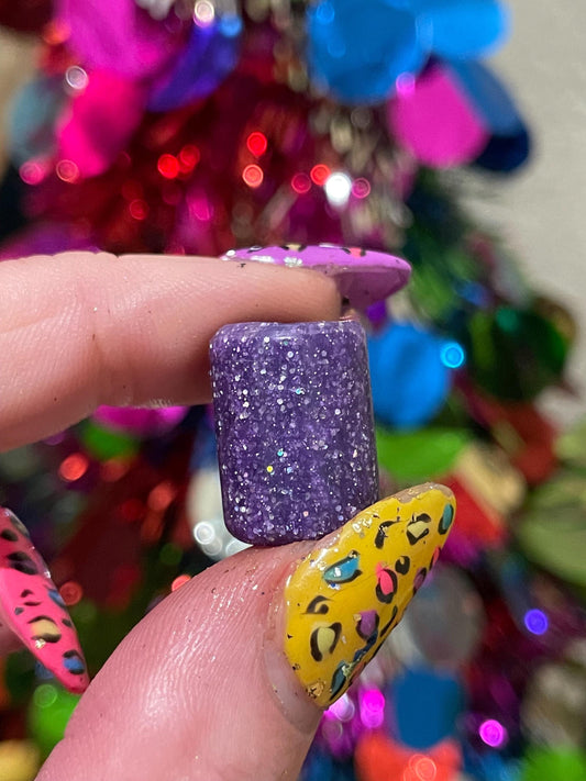 Purple pop glitter  Acrylic Dreadlock Bead