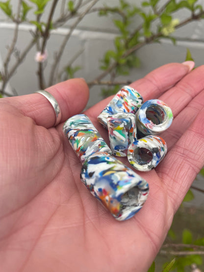 Speckle Recycled Plastic Dreadlock Bead