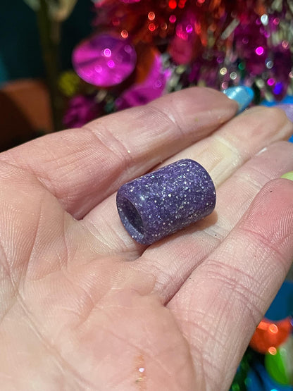 Purple pop glitter  Acrylic Dreadlock Bead