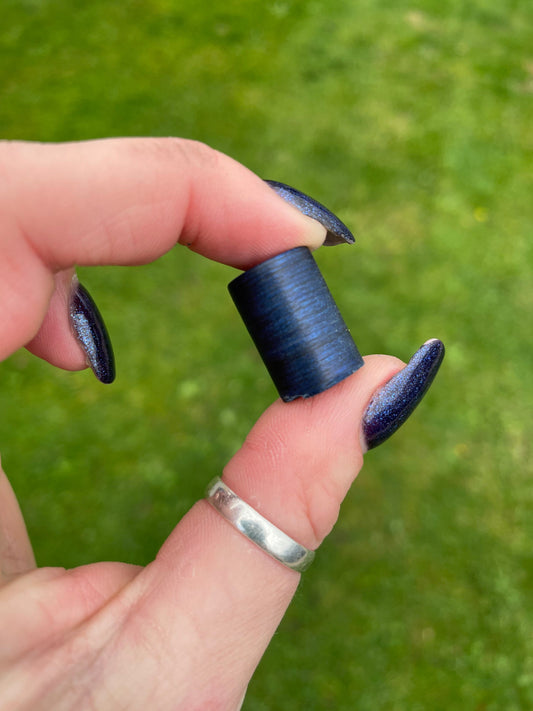 Sapphire Ply Wooden Dreadlock Bead
